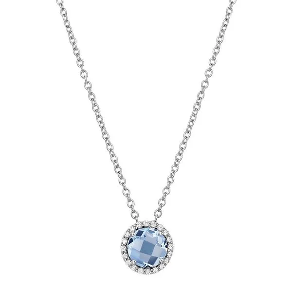 Lafonn Silver Birthstone Necklace - March - Aquamarine SVS Fine Jewelry Oceanside, NY