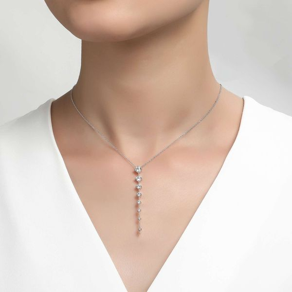 Lafonn Silver Adjustable Icicle Necklace, 0.66cttw Image 2 SVS Fine Jewelry Oceanside, NY