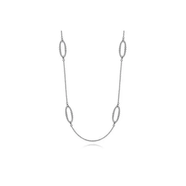 Gabriel & Co. Bujukan Sterling Silver Station Necklace SVS Fine Jewelry Oceanside, NY