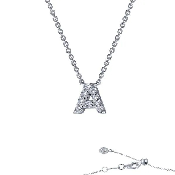 Lafonn Silver Letter A Pendant Necklace, 20