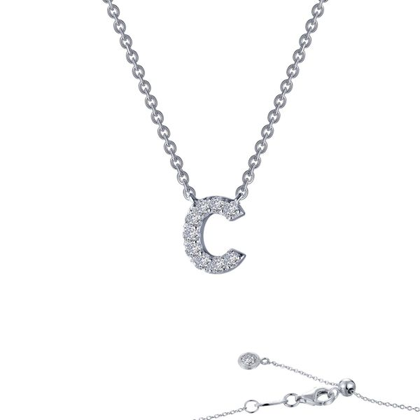 Lafonn Silver Letter C Pendant Necklace, 20