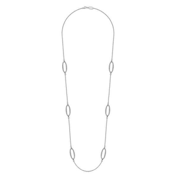 Gabriel & Co. Bujukan Sterling Silver Station Necklace Image 2 SVS Fine Jewelry Oceanside, NY