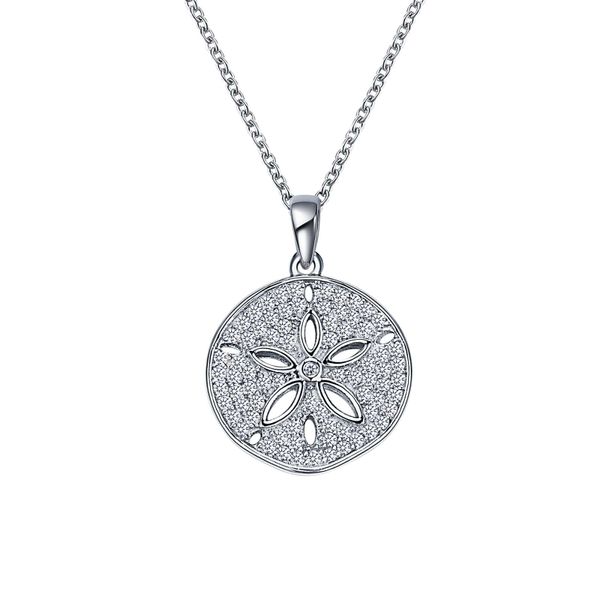 Lafonn Simulated Diamond Sand Dollar Necklace SVS Fine Jewelry Oceanside, NY