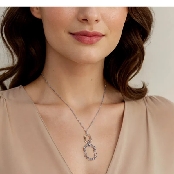 Gabriel & Co. Bujukan Yellow Gold & Silver Necklace Image 4 SVS Fine Jewelry Oceanside, NY