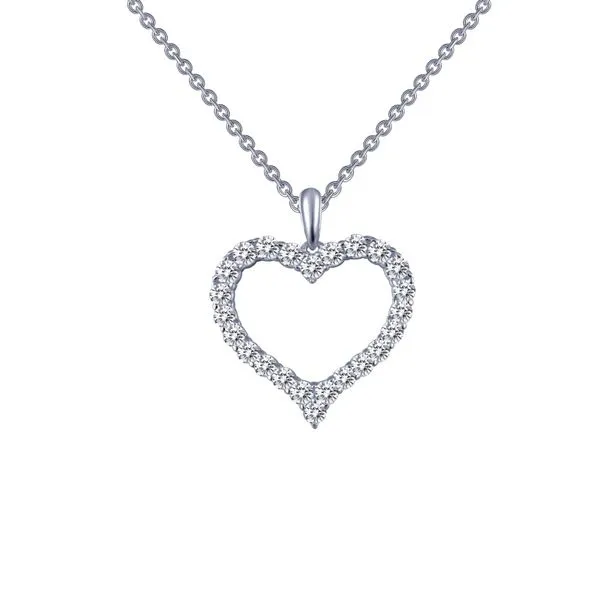 Lafonn Simulated Diamond Open Heart Pendant, .96ctw