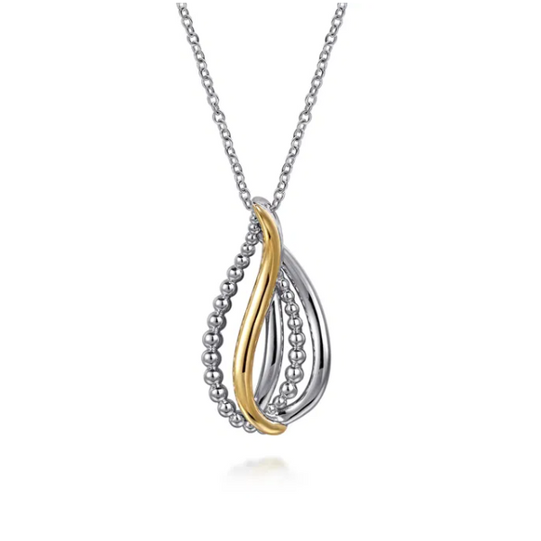 Gabriel & Co. Bujukan Yellow Gold & Silver Necklace SVS Fine Jewelry Oceanside, NY