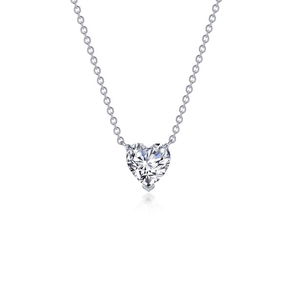 Lafonn Silver Heart Solitaire Necklace, 20
