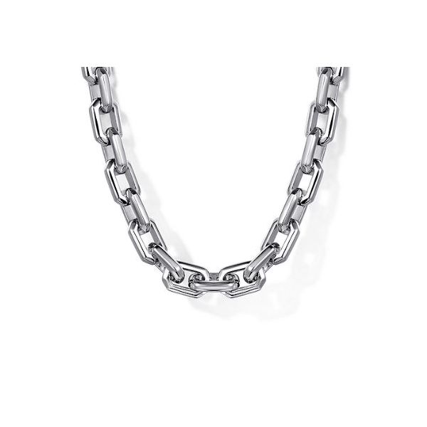 Gabriel Classic Sterling Silver Faceted Chain Necklace SVS Fine Jewelry Oceanside, NY