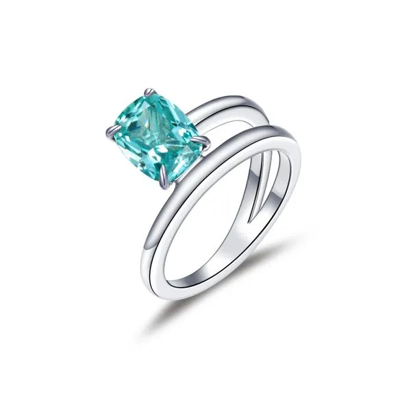 Lafonn Silver Fancy Lab-Grown Sapphire Solitaire Ring SVS Fine Jewelry Oceanside, NY