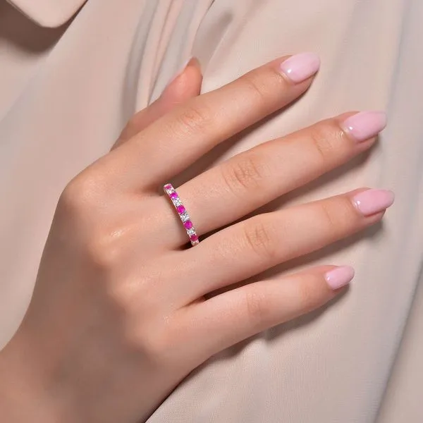 Lafonn Birthstone Ring - July - Ruby Image 2 SVS Fine Jewelry Oceanside, NY