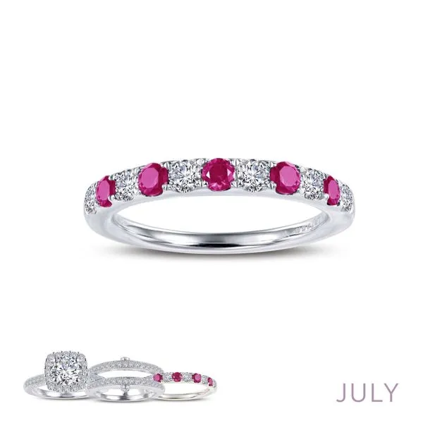 Lafonn Birthstone Stackable Ring - July - Ruby