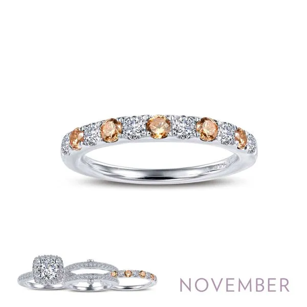 Lafonn Birthstone Stackable Ring - November - Yellow Topaz SVS Fine Jewelry Oceanside, NY