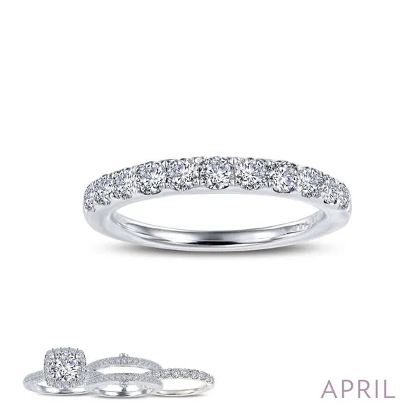 Lafonn Birthstone Stackable Ring - April - Simulated Diamond