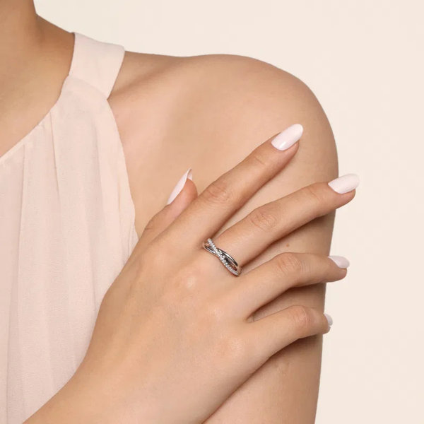 Gabriel & Co. Contemporary Silver & White Sapphire Ring Image 2 SVS Fine Jewelry Oceanside, NY