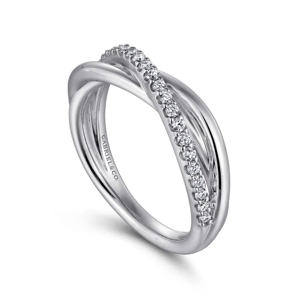 Gabriel & Co. Contemporary Silver & White Sapphire Ring Image 3 SVS Fine Jewelry Oceanside, NY