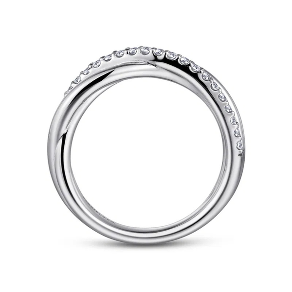Gabriel & Co. Contemporary Silver & White Sapphire Ring Image 4 SVS Fine Jewelry Oceanside, NY
