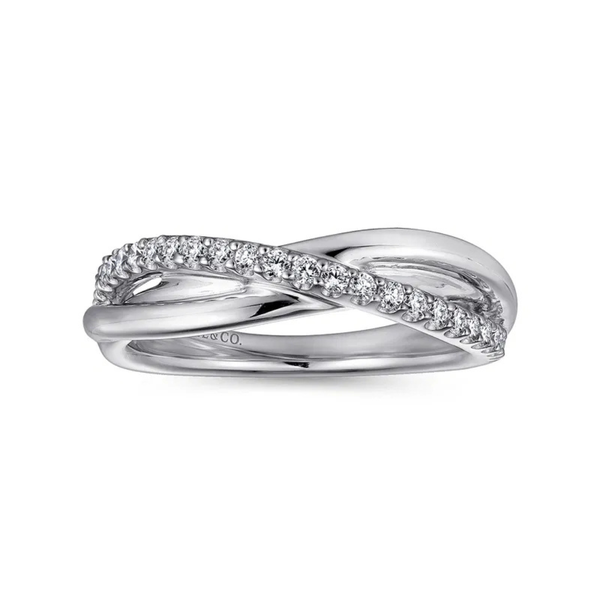Gabriel & Co. Contemporary Silver & White Sapphire Ring Image 5 SVS Fine Jewelry Oceanside, NY
