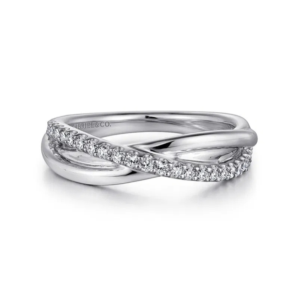 Gabriel & Co. Contemporary Silver & White Sapphire Ring SVS Fine Jewelry Oceanside, NY