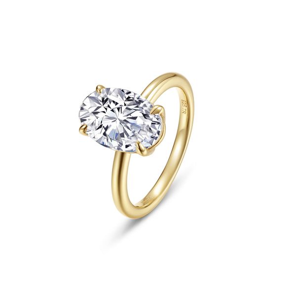 Lafonn Yellow Gold Plated Sterling Silver Ring SVS Fine Jewelry Oceanside, NY