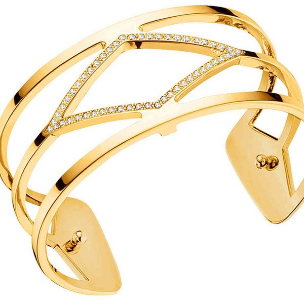 Les Georgettes Losange Cuff - Gold Plated, Medium 25 mm SVS Fine Jewelry Oceanside, NY
