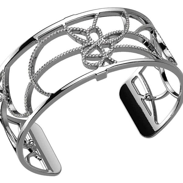 Les Georgettes Petales Cuff - Silver Plated, Medium 25 mm SVS Fine Jewelry Oceanside, NY