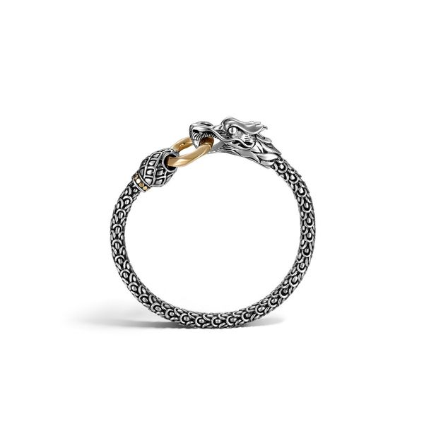 John Hardy Women's Naga Collection Sterling Silver & 18K Gold Dragon Bracelet with Gold Ring, Size Medium (fits approx. a 6.0-6. Image 2 SVS Fine Jewelry Oceanside, NY