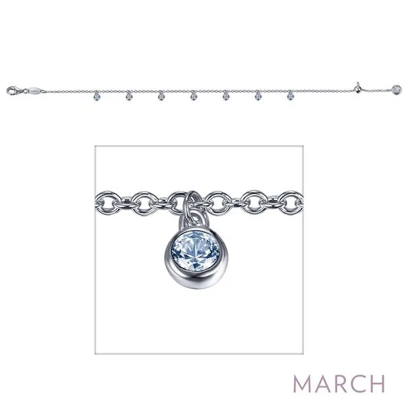 Lafonn Silver Birthstone Bracelet - March - Aquamarine SVS Fine Jewelry Oceanside, NY