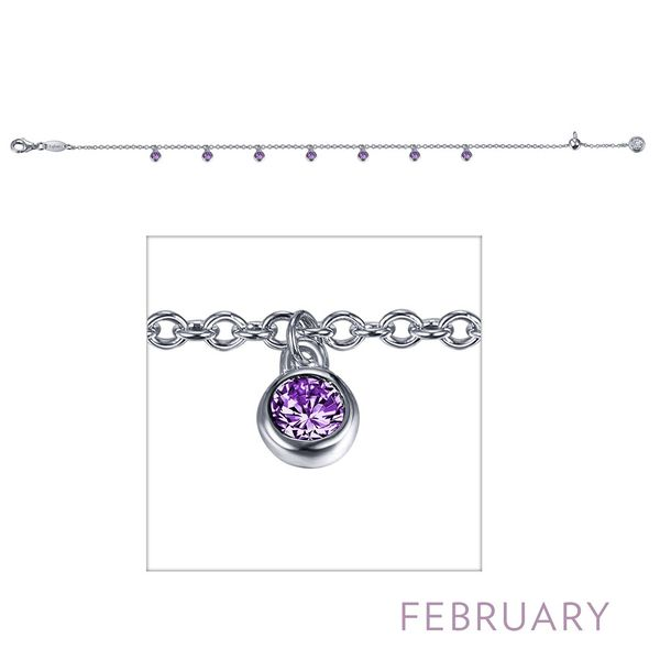 Lafonn February Amethyst Birthstone Bracelet SVS Fine Jewelry Oceanside, NY