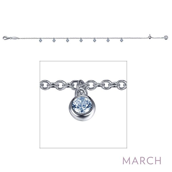 Lafonn March Aquamarine Birthstone Bracelet SVS Fine Jewelry Oceanside, NY