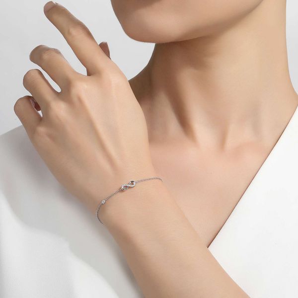 Lafonn Silver Adjustable Infinity Bracelet, 0.36Cttw, 7.5
