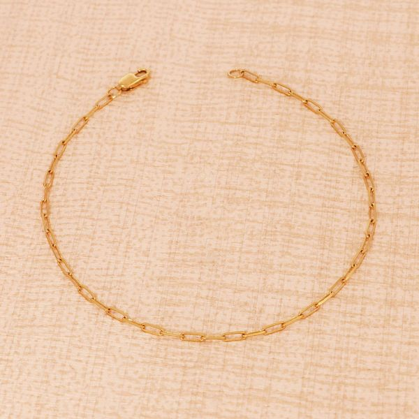 Ella Stein Mini Paperclip Gold Plated Sterling Silver Bracelet Image 2 SVS Fine Jewelry Oceanside, NY