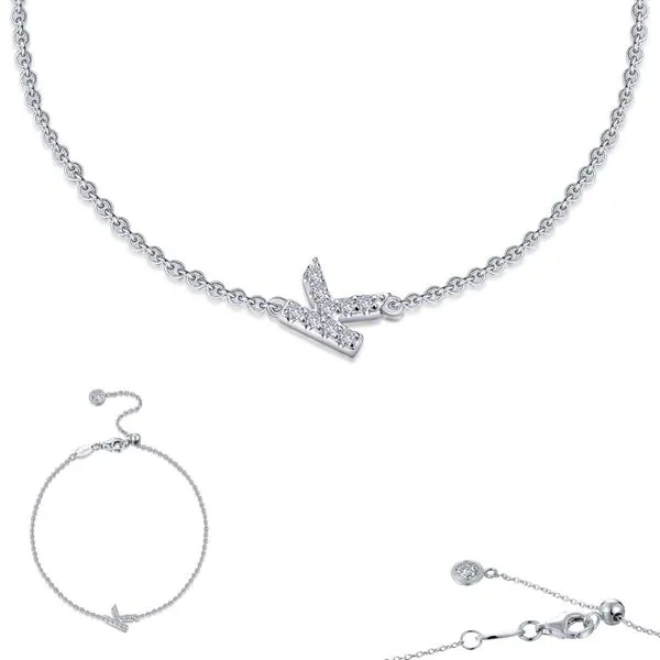 Lafonn Silver Letter K Bracelet, 0.34Cttw, 7.25