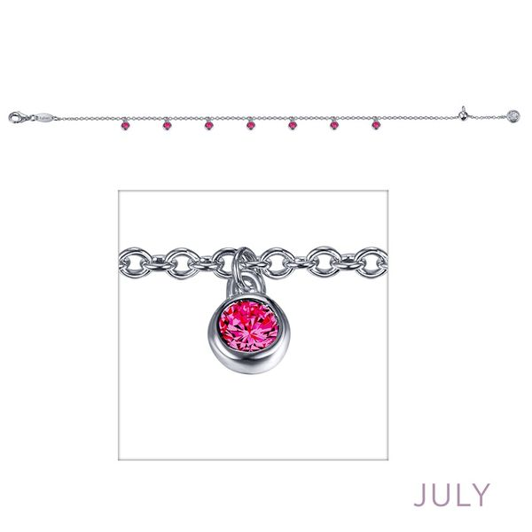 Lafonn July Ruby Birthstone Bracelet SVS Fine Jewelry Oceanside, NY