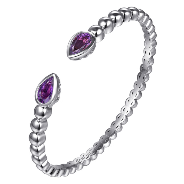 Gabriel & Co. Bujukan Sterling Silver And Amethyst Bangle Image 2 SVS Fine Jewelry Oceanside, NY