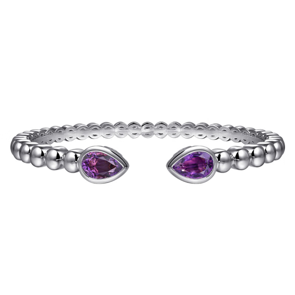 Gabriel & Co. Bujukan Sterling Silver And Amethyst Bangle SVS Fine Jewelry Oceanside, NY
