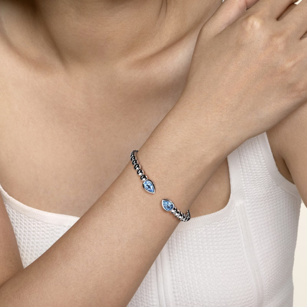 Gabriel & Co. Bujukan Sterling Silver And Blue Topaz Bangle Image 4 SVS Fine Jewelry Oceanside, NY