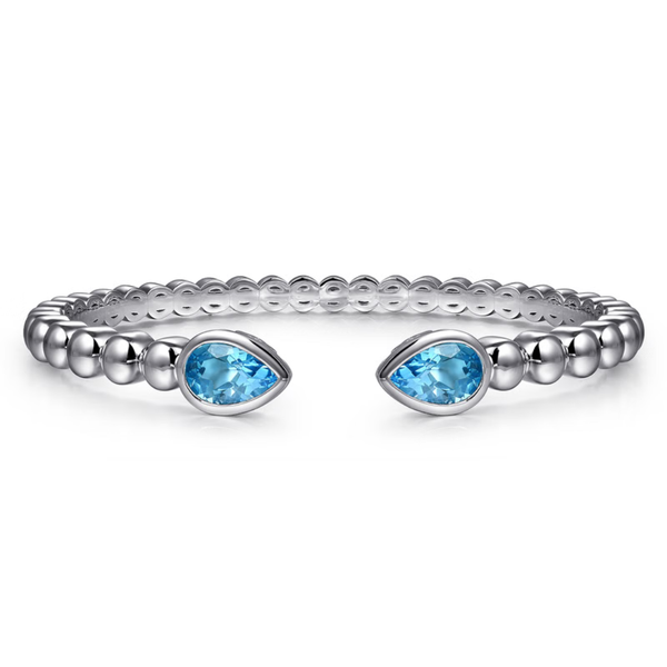 Gabriel & Co. Bujukan Sterling Silver And Blue Topaz Bangle SVS Fine Jewelry Oceanside, NY