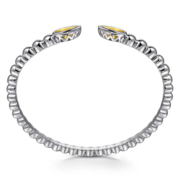 Gabriel & Co. Sterling Silver Bujukan and Pear Shape Citrine Split Bangle Bracelet Image 3 SVS Fine Jewelry Oceanside, NY