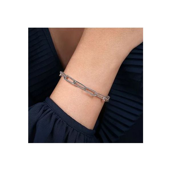 Gabriel & Co. Bujukan Sterling Silver Link Bracelet Image 2 SVS Fine Jewelry Oceanside, NY