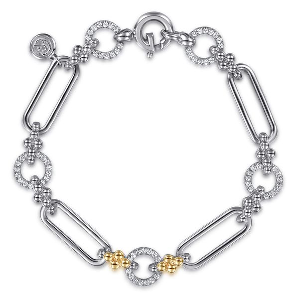 Gabriel & Co. Bujukan Yellow Gold & Silver Bracelet SVS Fine Jewelry Oceanside, NY