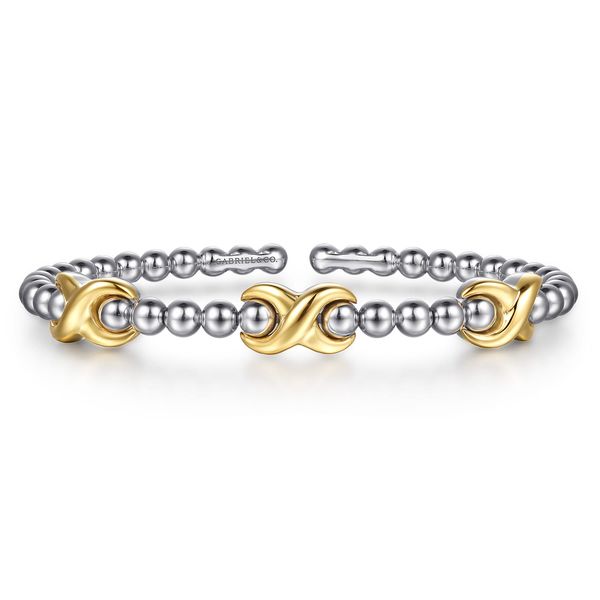 Gabriel & Co. Bujukan Yellow Gold & Silver Bangle SVS Fine Jewelry Oceanside, NY