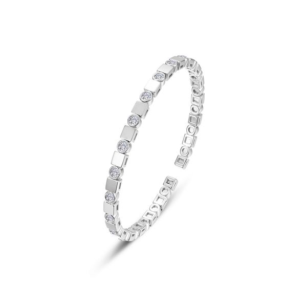 Lafonn Sterling Silver Block & Bezel Cuff SVS Fine Jewelry Oceanside, NY