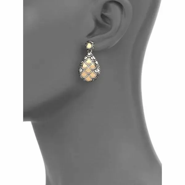 John Hardy Naga Collection Yellow Gold & Silver Earrings Image 3 SVS Fine Jewelry Oceanside, NY