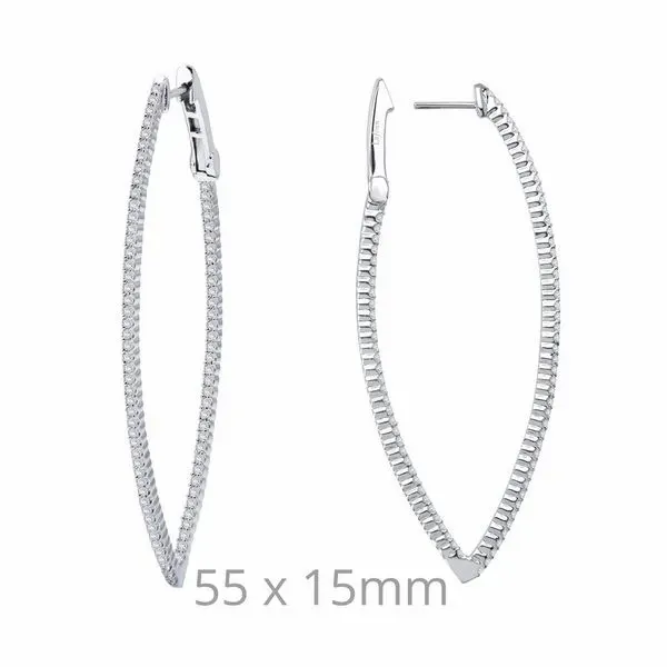 Lafonn Silver Marquise Inside Out Hoop Earrings SVS Fine Jewelry Oceanside, NY