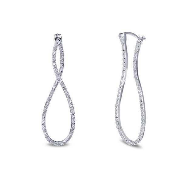 Lafonn Silver Infinity Hoop Earrings SVS Fine Jewelry Oceanside, NY