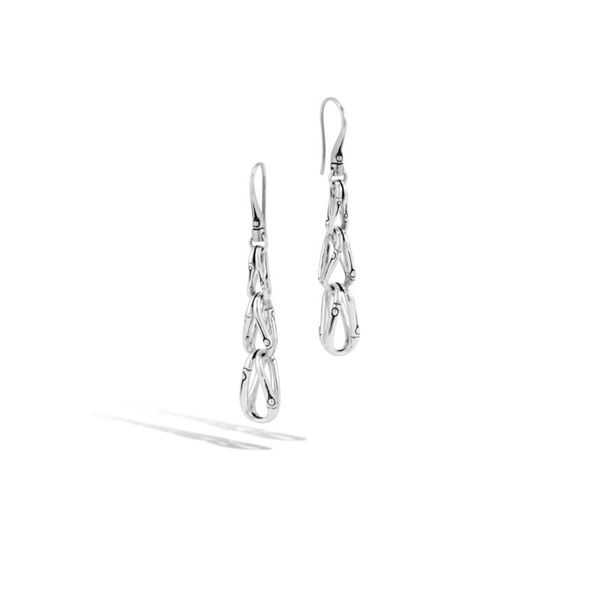 John Hardy Women's Bamboo Silver Earrings on French Wire Backs SVS Fine Jewelry Oceanside, NY