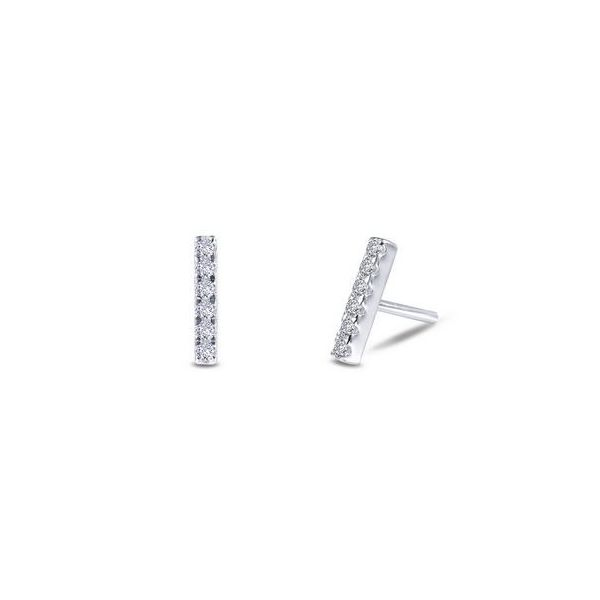 Lafonn Silver Mini Bar Earrings, .18cttw SVS Fine Jewelry Oceanside, NY