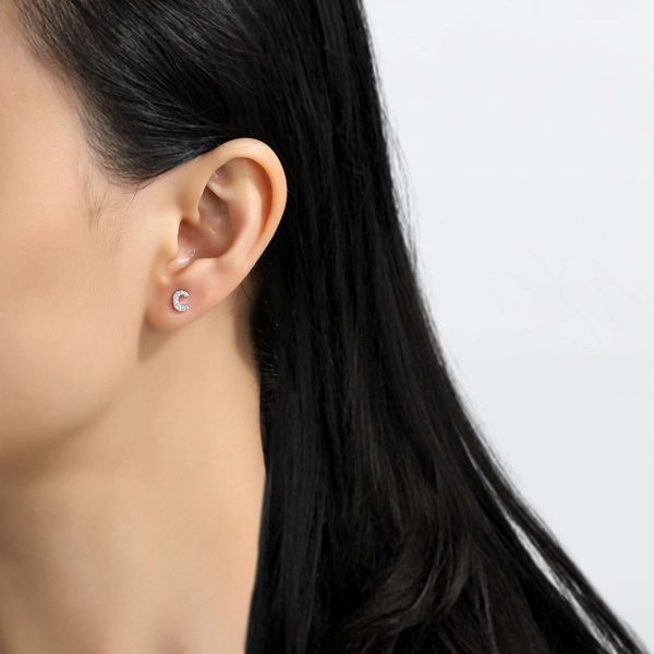 Lafonn Single Initial C Stud Earring, 0.18Cttw Image 2 SVS Fine Jewelry Oceanside, NY