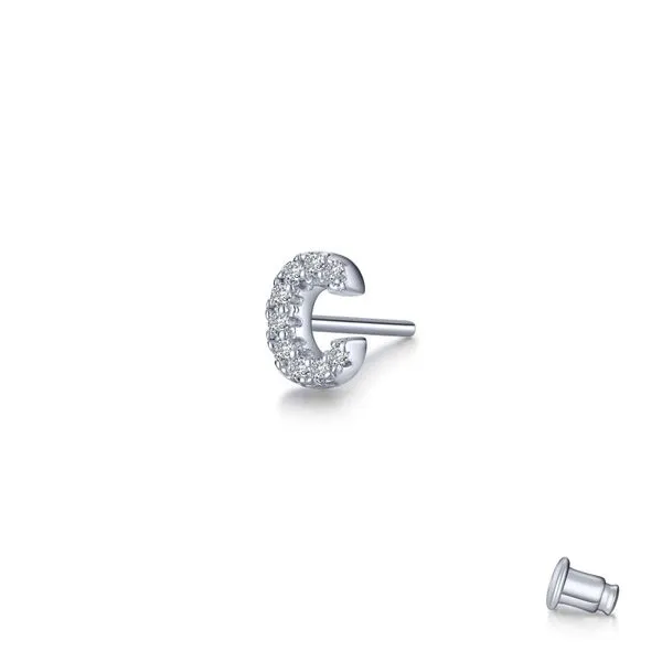 Lafonn Single Initial C Stud Earring, 0.18Cttw SVS Fine Jewelry Oceanside, NY