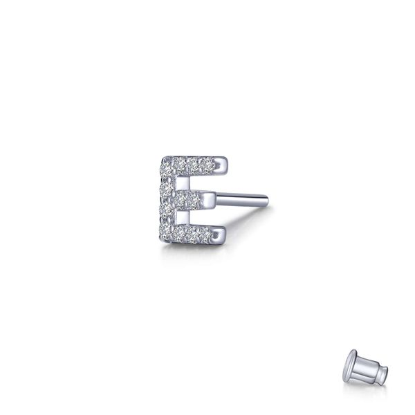 Lafonn Single Initial E Stud Earring, 0.24Cttw SVS Fine Jewelry Oceanside, NY